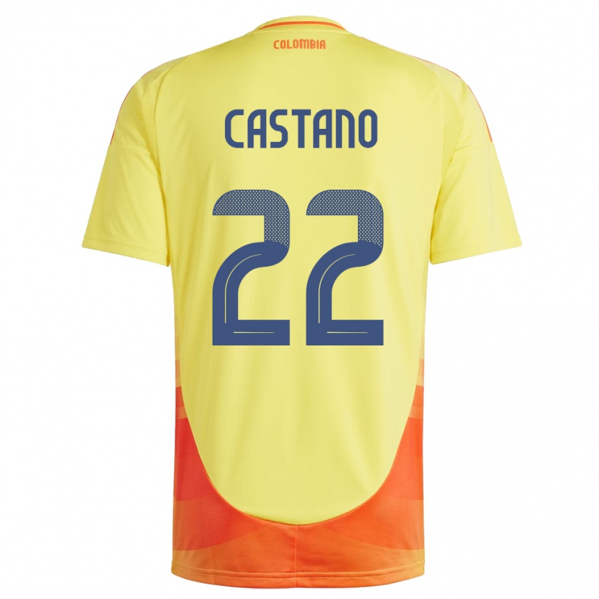 Vyrai Kolumbija Stefany Castaño #22 Geltona Namų Marškinėliai 24-26 T-Shirt