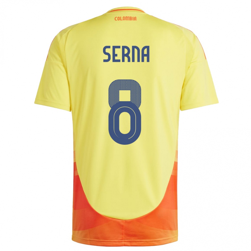 Vyrai Kolumbija Liced Serna #8 Geltona Namų Marškinėliai 24-26 T-Shirt