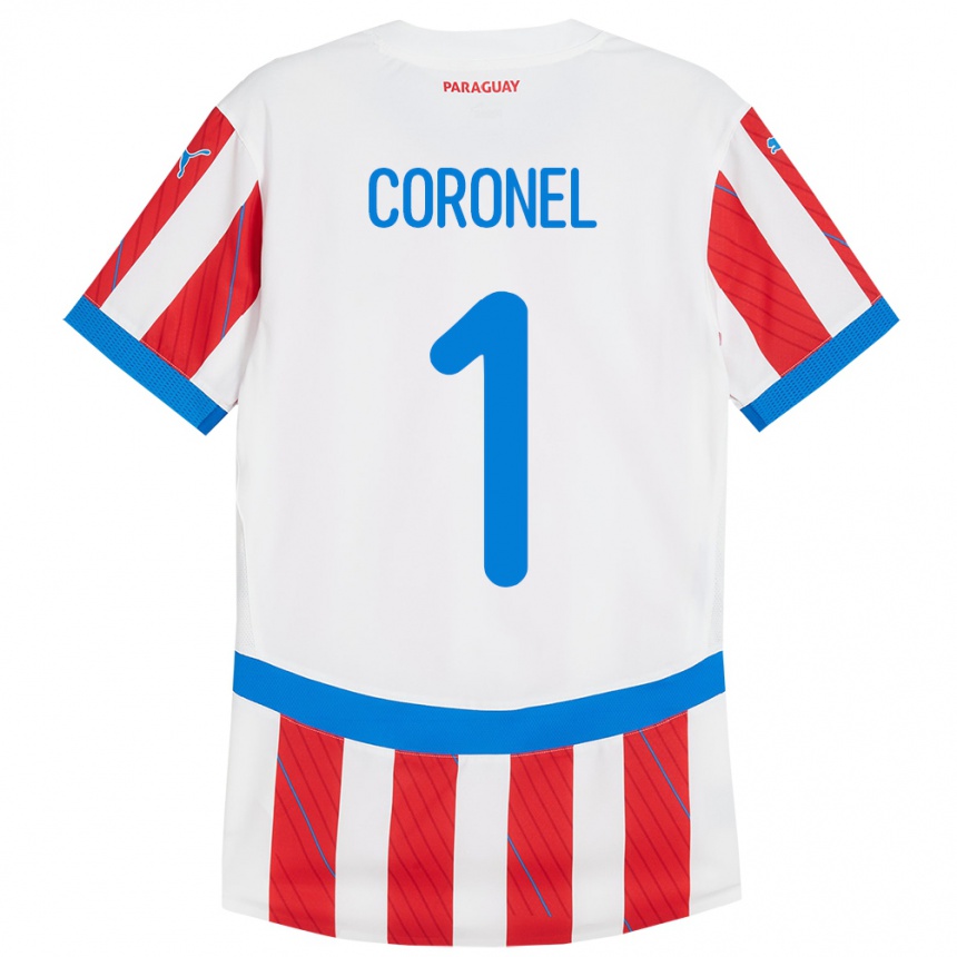 Vyrai Paragvajus Carlos Coronel #1 Balta Raudona Namų Marškinėliai 24-26 T-Shirt