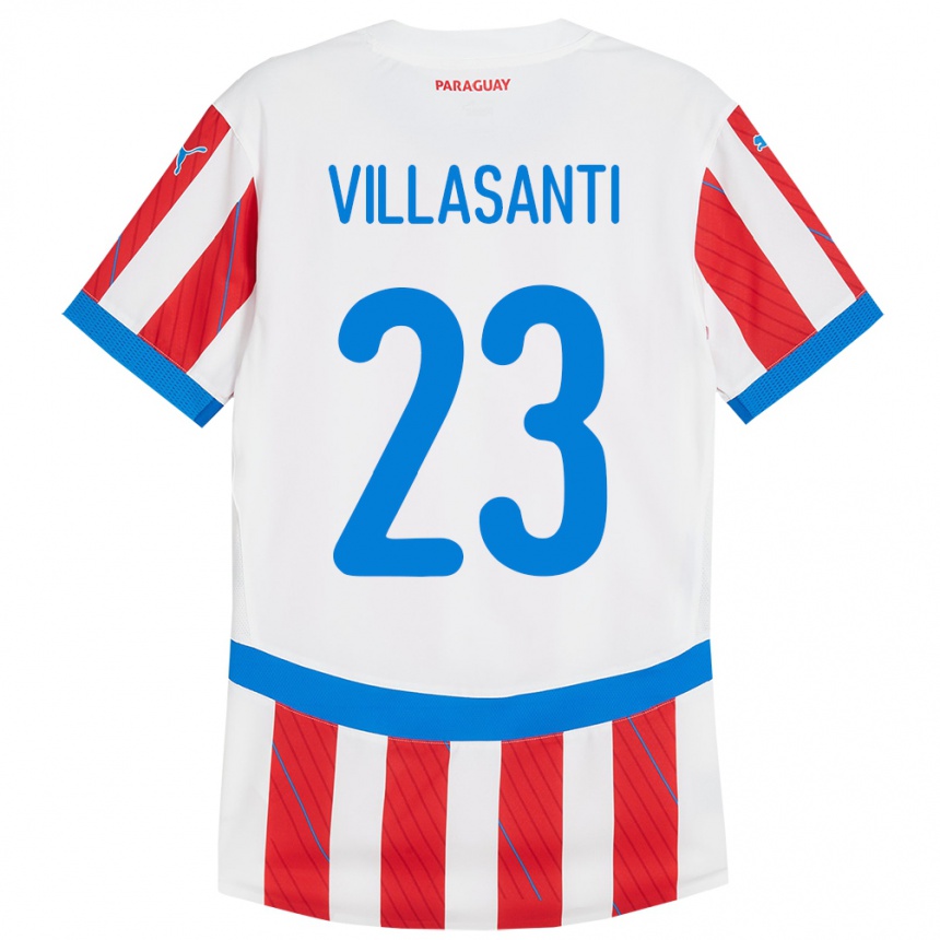 Vyrai Paragvajus Mathías Villasanti #23 Balta Raudona Namų Marškinėliai 24-26 T-Shirt