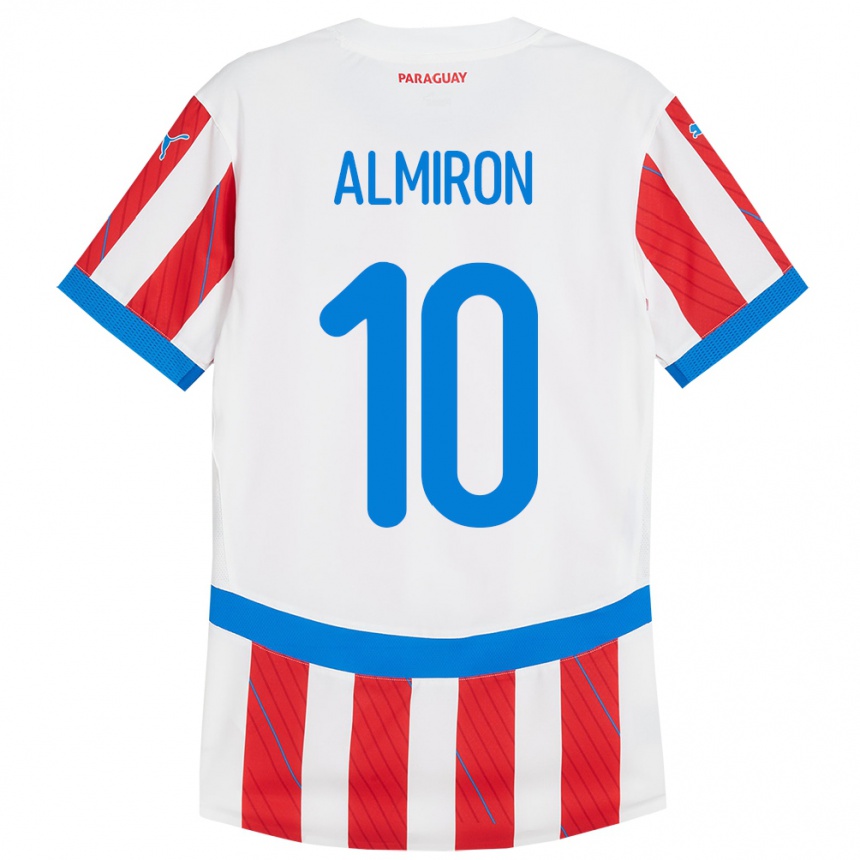 Vyrai Paragvajus Miguel Almirón #10 Balta Raudona Namų Marškinėliai 24-26 T-Shirt