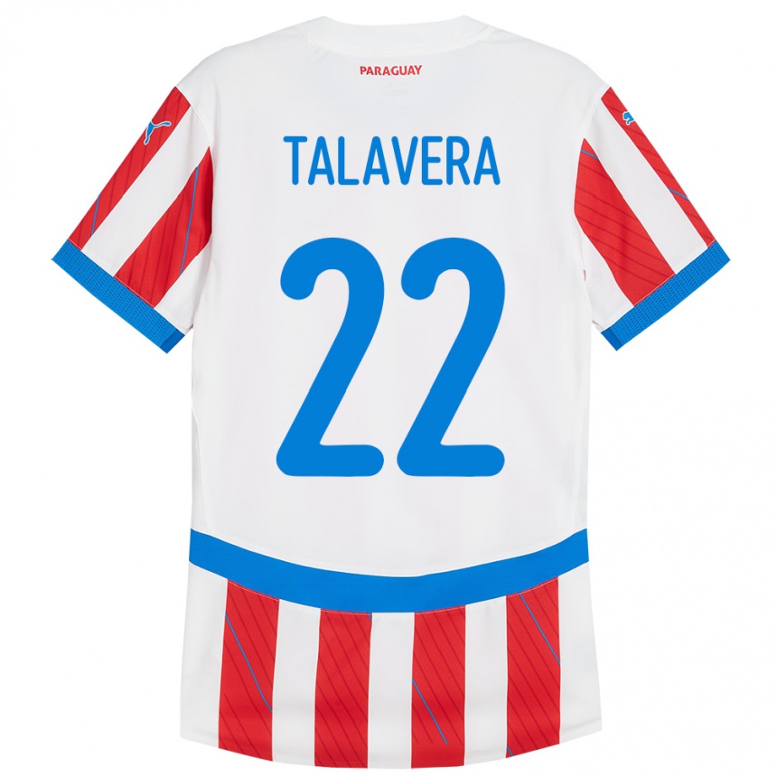 Vyrai Paragvajus Javier Talavera #22 Balta Raudona Namų Marškinėliai 24-26 T-Shirt