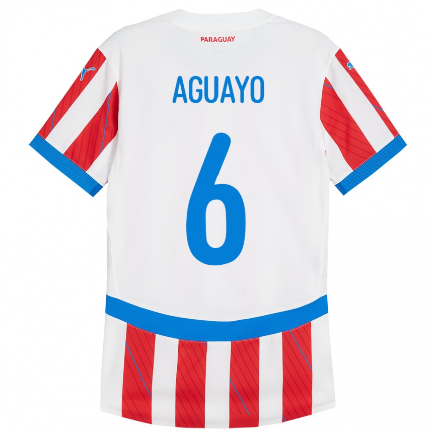 Vyrai Paragvajus Ángel Aguayo #6 Balta Raudona Namų Marškinėliai 24-26 T-Shirt