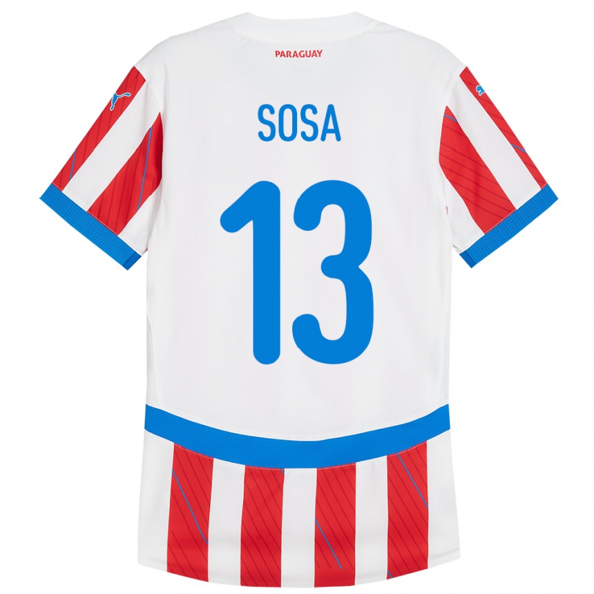 Vyrai Paragvajus Alex Sosa #13 Balta Raudona Namų Marškinėliai 24-26 T-Shirt