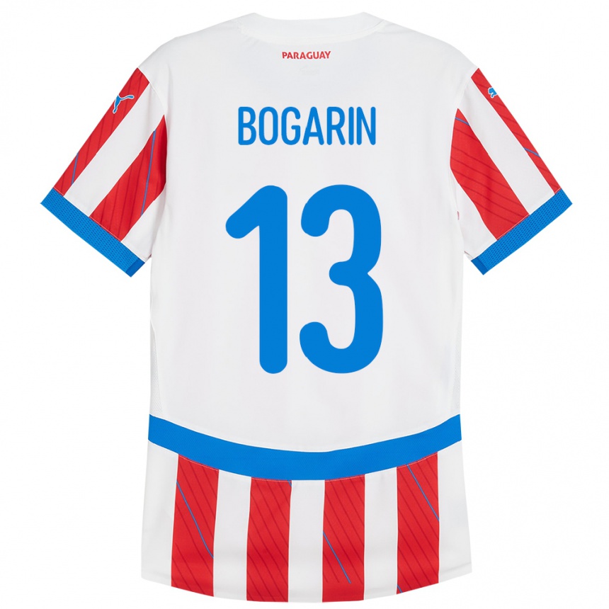 Vyrai Paragvajus Dahiana Bogarín #13 Balta Raudona Namų Marškinėliai 24-26 T-Shirt