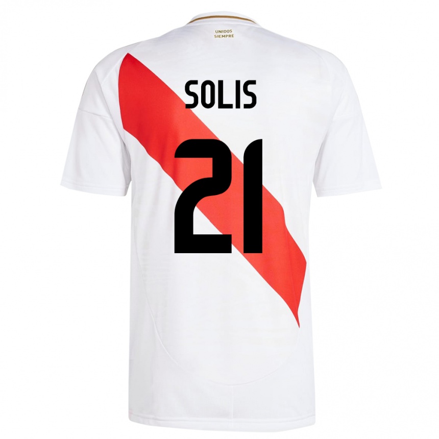 Vyrai Peru Renato Solís #21 Baltas Namų Marškinėliai 24-26 T-Shirt