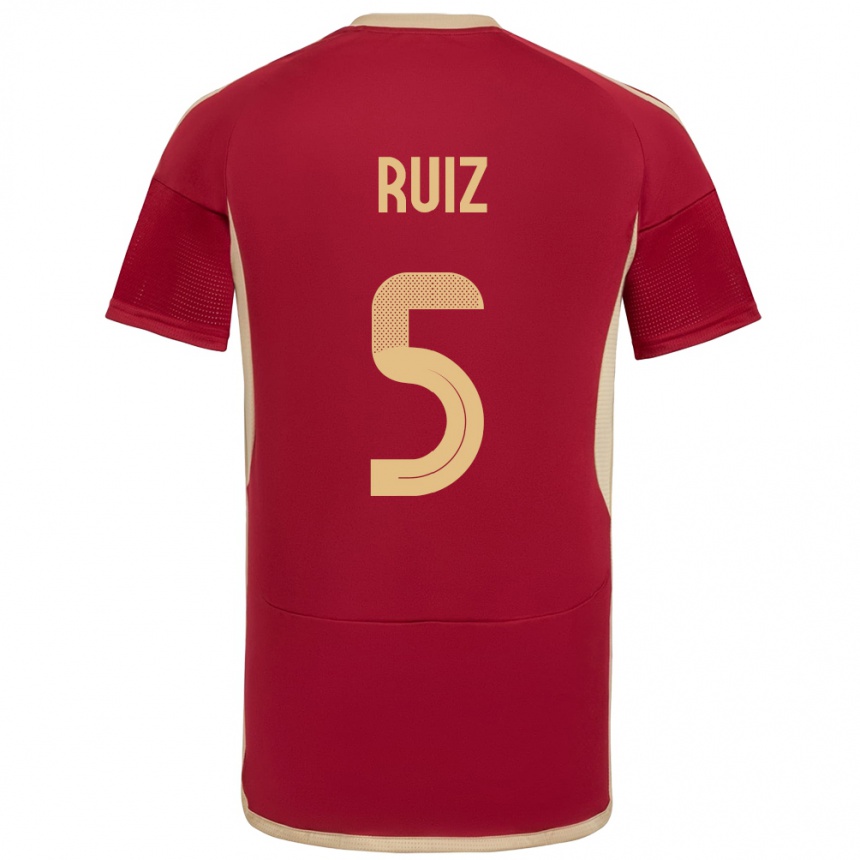 Vyrai Venesuela Emerson Ruíz #5 Burgundija Namų Marškinėliai 24-26 T-Shirt