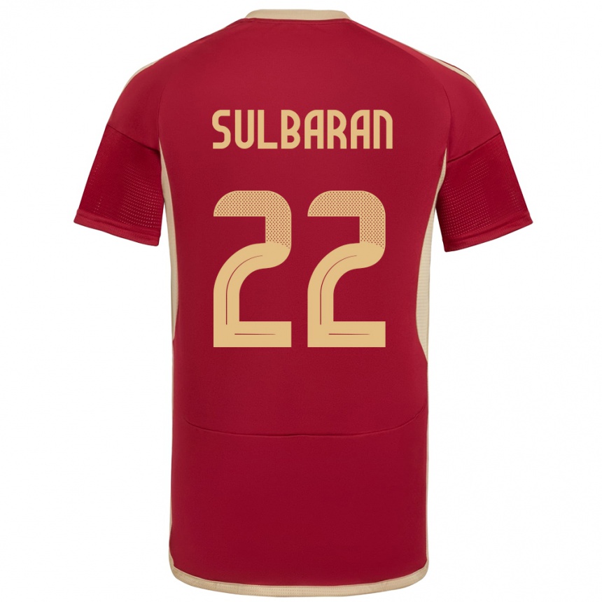 Vyrai Venesuela Manuel Sulbarán #22 Burgundija Namų Marškinėliai 24-26 T-Shirt