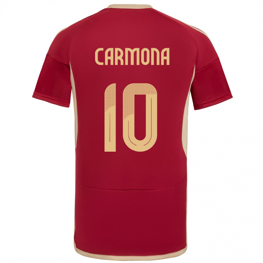 Vyrai Venesuela Wikelman Carmona #10 Burgundija Namų Marškinėliai 24-26 T-Shirt