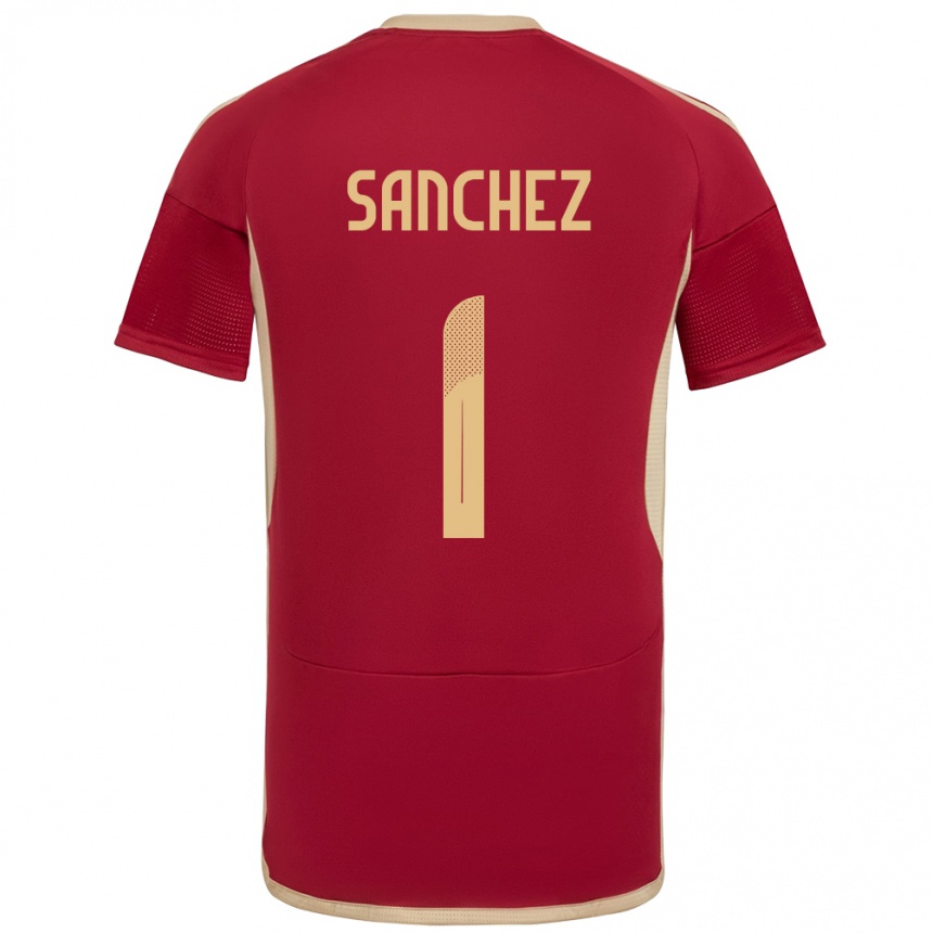 Vyrai Venesuela Jorge Sánchez #1 Burgundija Namų Marškinėliai 24-26 T-Shirt