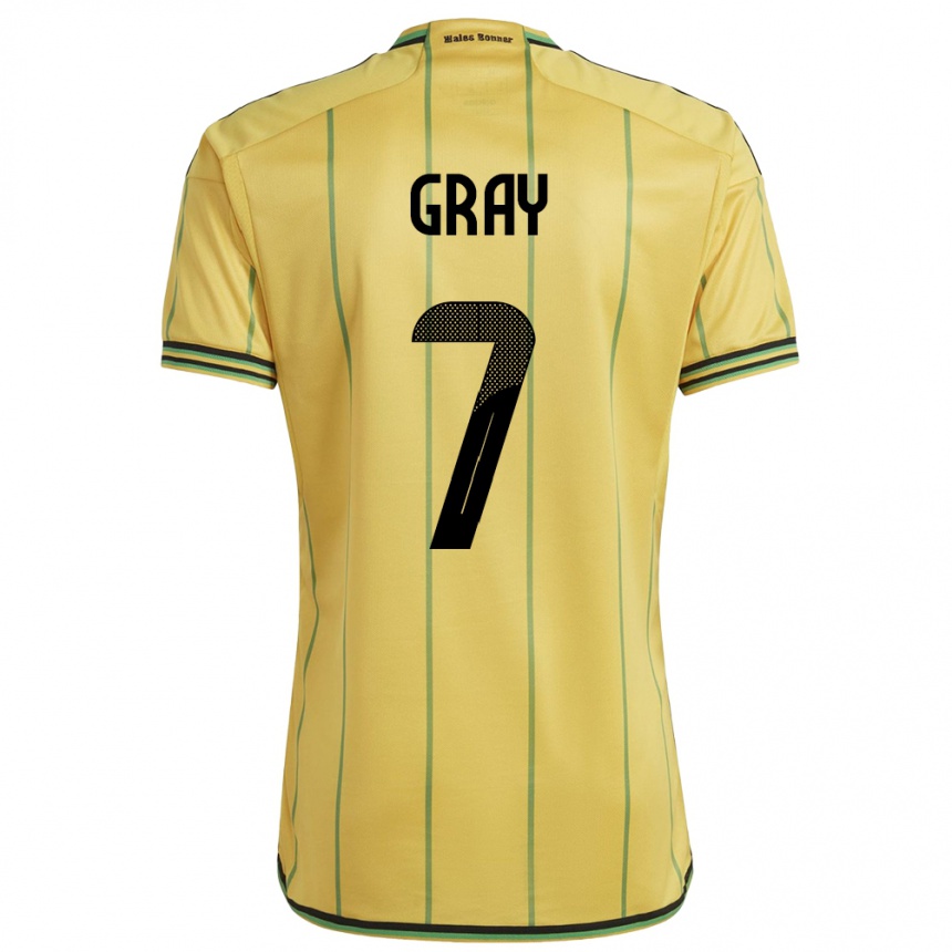 Vyrai Jamaika Demarai Gray #7 Geltona Namų Marškinėliai 24-26 T-Shirt