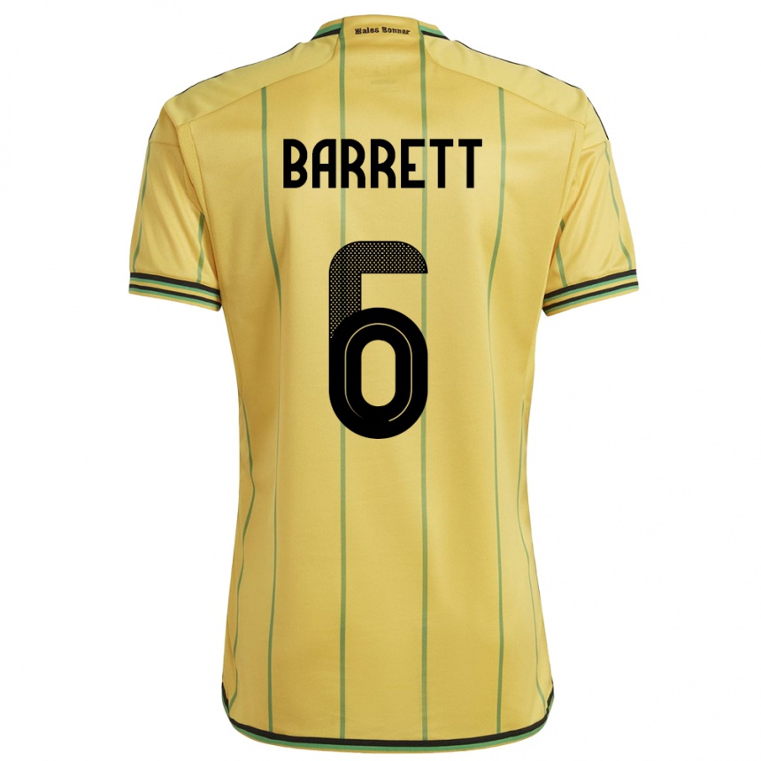 Vyrai Jamaika Ronaldo Barrett #6 Geltona Namų Marškinėliai 24-26 T-Shirt