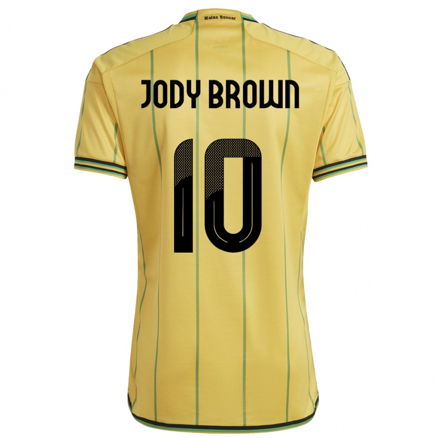 Vyrai Jamaika Jody Brown #10 Geltona Namų Marškinėliai 24-26 T-Shirt