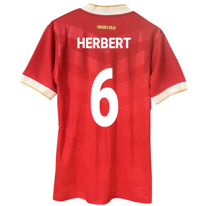 Vyrai Panama Giovany Herbert #6 Raudona Namų Marškinėliai 24-26 T-Shirt