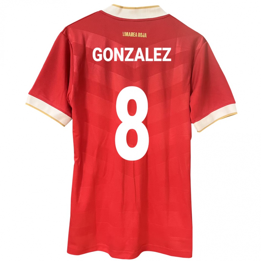 Vyrai Panama Schiandra González #8 Raudona Namų Marškinėliai 24-26 T-Shirt