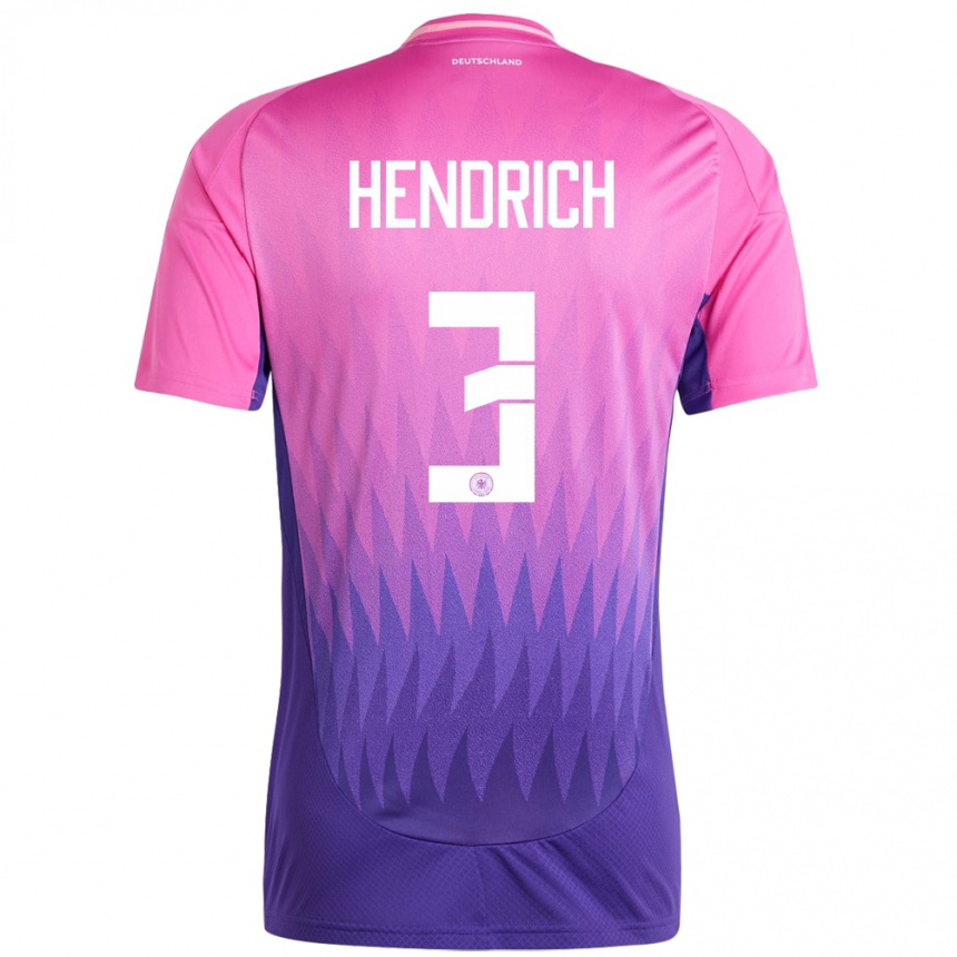 Vyrai Vokietija Kathrin Hendrich #3 Rožinė Violetinė Išvykos Marškinėliai 24-26 T-Shirt