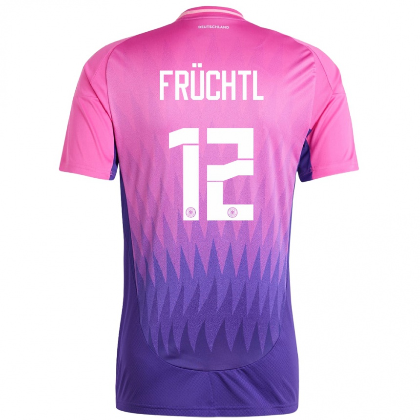 Vyrai Vokietija Christian Fruchtl #12 Rožinė Violetinė Išvykos Marškinėliai 24-26 T-Shirt