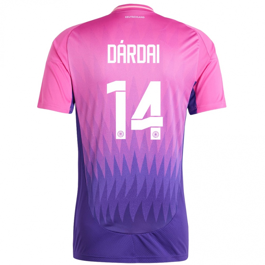 Vyrai Vokietija Marton Dardai #14 Rožinė Violetinė Išvykos Marškinėliai 24-26 T-Shirt