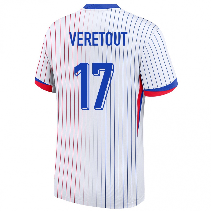 Vyrai Prancūzija Jordan Veretout #17 Baltas Išvykos Marškinėliai 24-26 T-Shirt