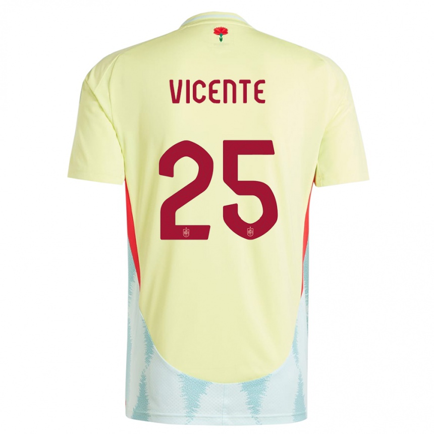 Vyrai Ispanija Ainhoa Vicente #25 Geltona Išvykos Marškinėliai 24-26 T-Shirt