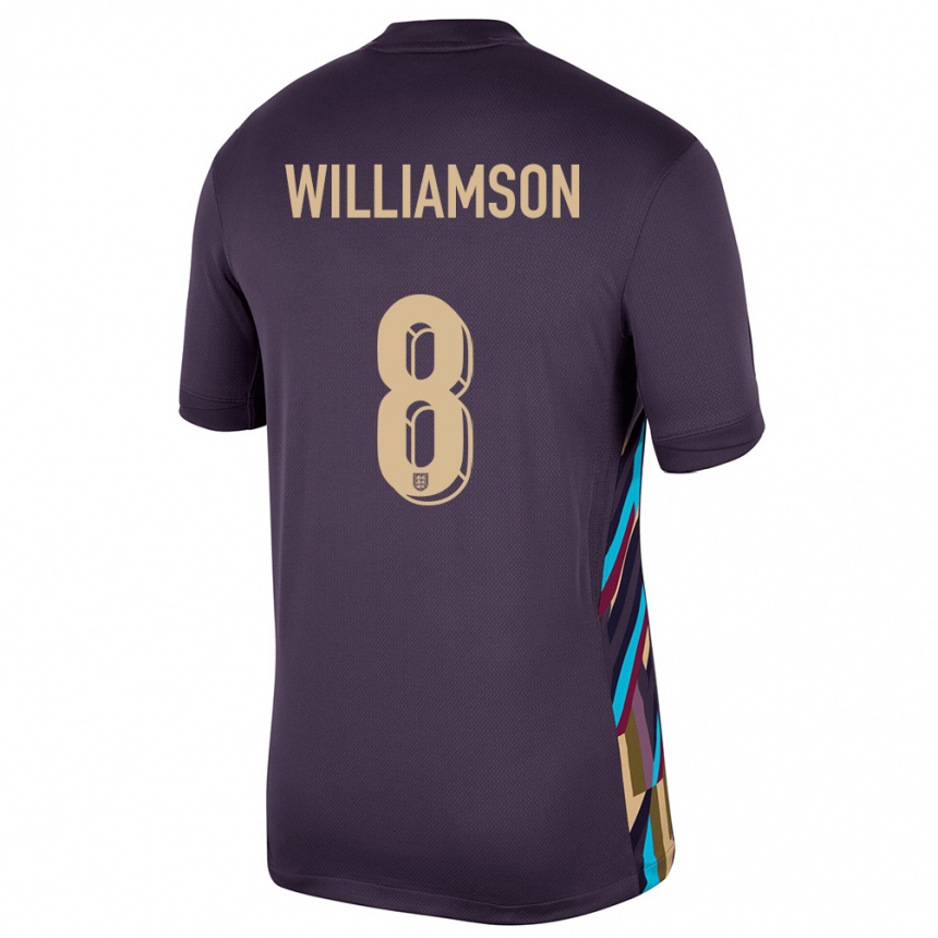 Vyrai Anglija Leah Williamson #8 Tamsi Razina Išvykos Marškinėliai 24-26 T-Shirt