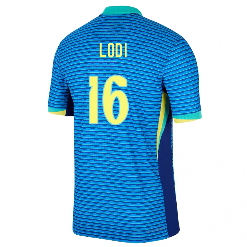 Vyrai Brazilija Renan Lodi #16 Mėlyna Išvykos Marškinėliai 24-26 T-Shirt