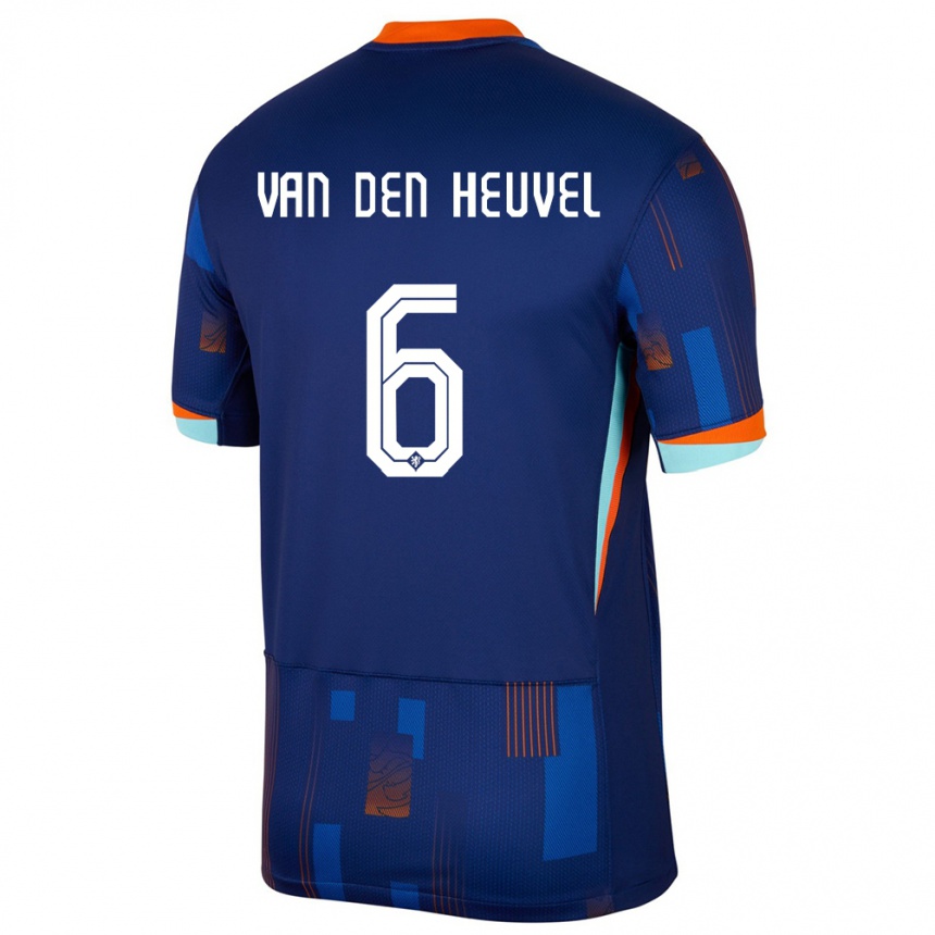 Vyrai Olandija Tim Van Den Heuvel #6 Mėlyna Išvykos Marškinėliai 24-26 T-Shirt