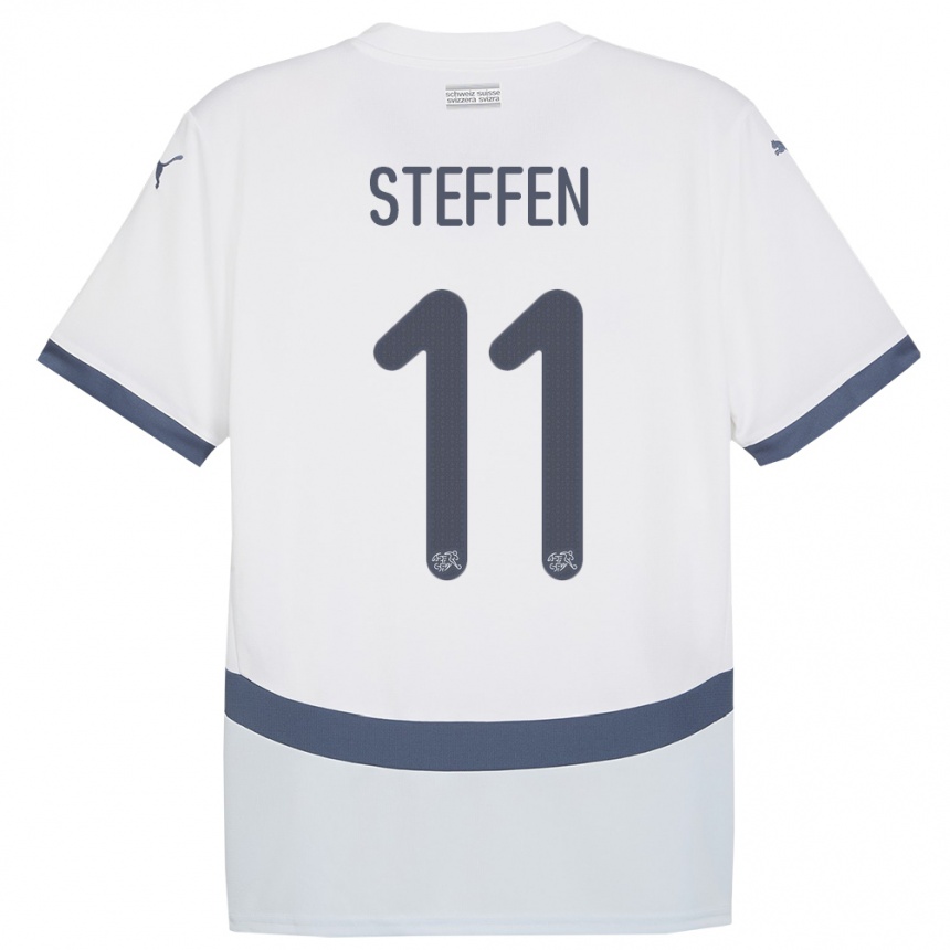 Vyrai Šveicarija Renato Steffen #11 Baltas Išvykos Marškinėliai 24-26 T-Shirt