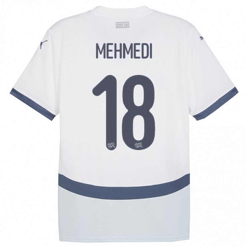 Vyrai Šveicarija Admir Mehmedi #18 Baltas Išvykos Marškinėliai 24-26 T-Shirt