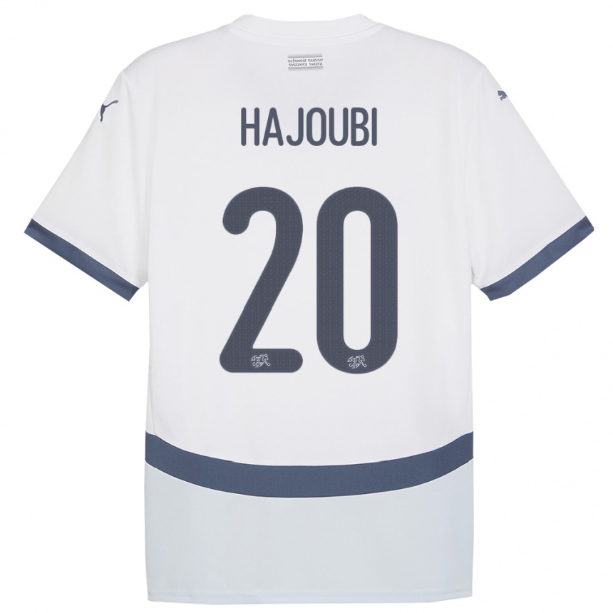 Vyrai Šveicarija Amin Hajoubi #20 Baltas Išvykos Marškinėliai 24-26 T-Shirt