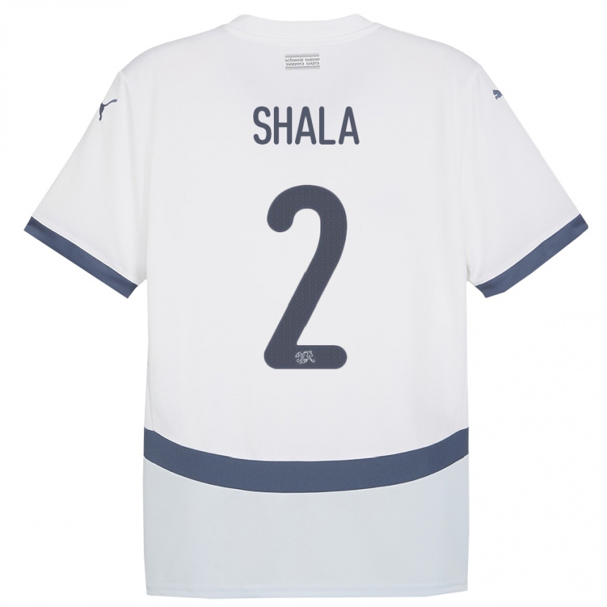 Vyrai Šveicarija Besnik Shala #2 Baltas Išvykos Marškinėliai 24-26 T-Shirt