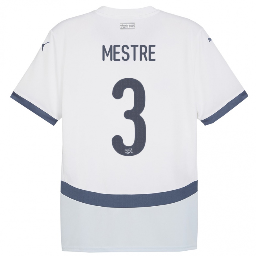 Vyrai Šveicarija Luis Mestre #3 Baltas Išvykos Marškinėliai 24-26 T-Shirt