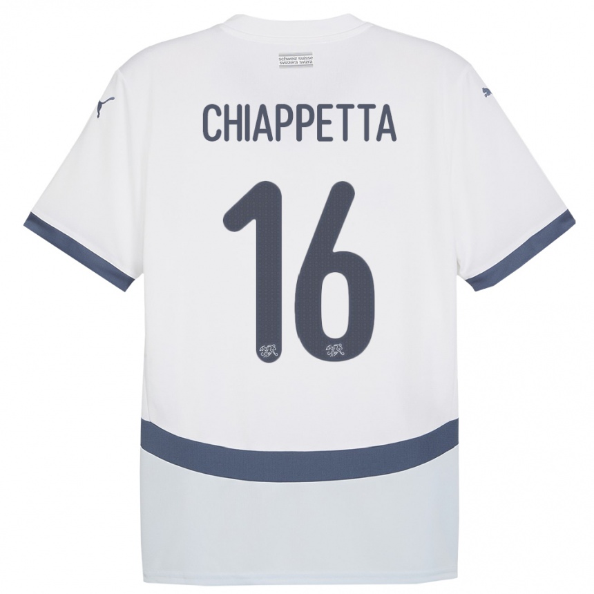 Vyrai Šveicarija Carmine Chiappetta #16 Baltas Išvykos Marškinėliai 24-26 T-Shirt