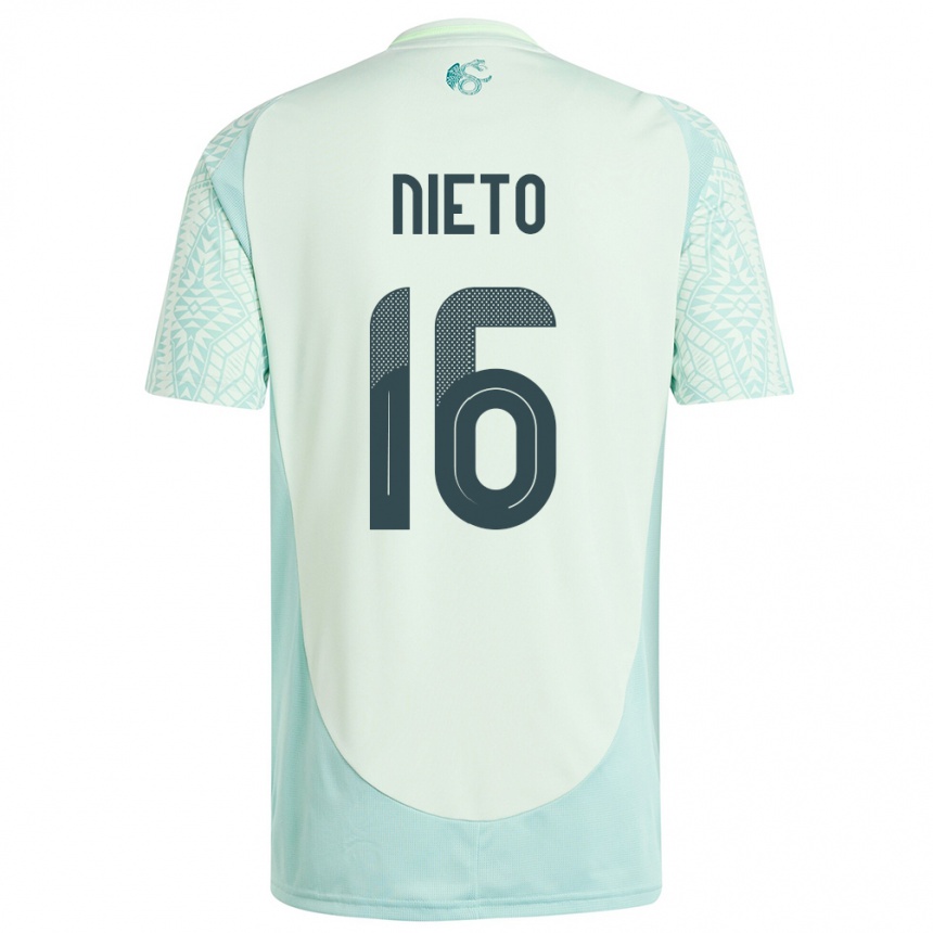 Vyrai Meksika Karla Nieto #16 Lininė Žalia Išvykos Marškinėliai 24-26 T-Shirt