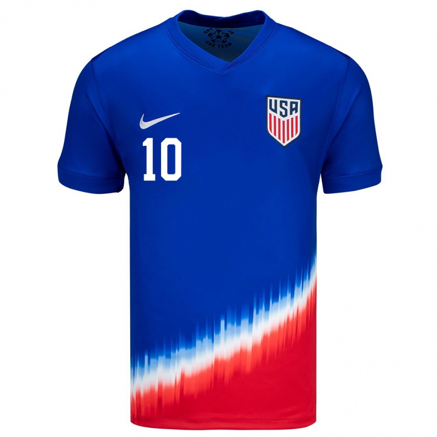 Vyrai Jungtinės Valstijos Christian Pulisic #10 Mėlyna Išvykos Marškinėliai 24-26 T-Shirt