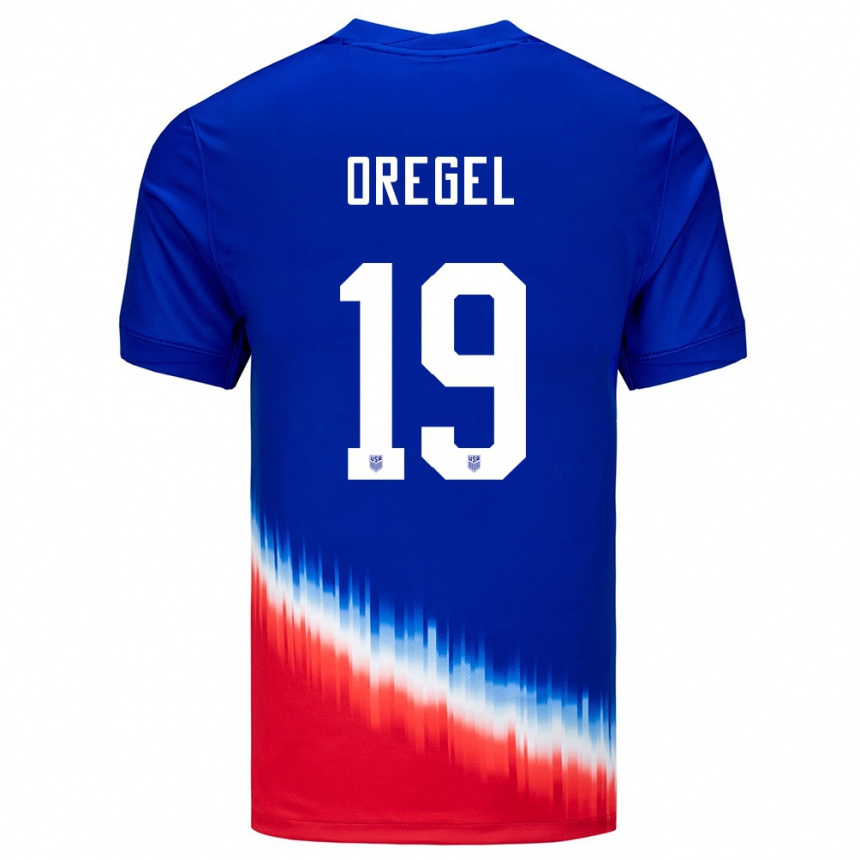 Vyrai Jungtinės Valstijos Sergio Oregel #19 Mėlyna Išvykos Marškinėliai 24-26 T-Shirt