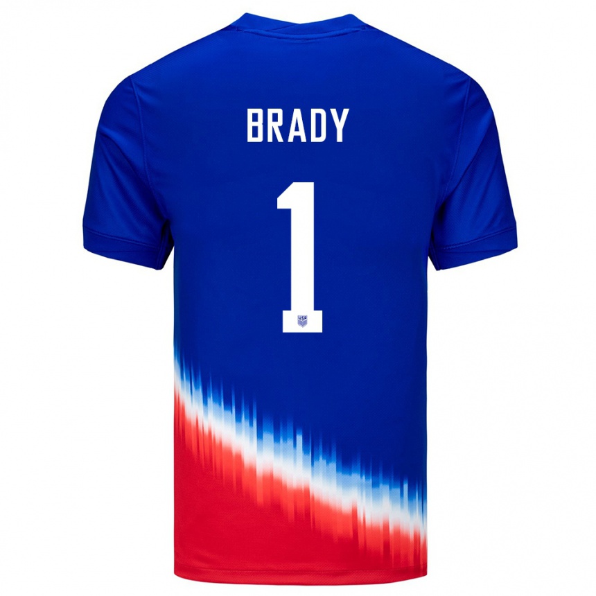 Vyrai Jungtinės Valstijos Chris Brady #1 Mėlyna Išvykos Marškinėliai 24-26 T-Shirt