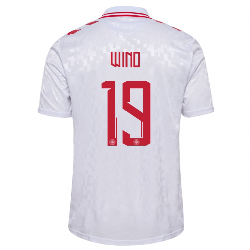 Vyrai Danija Jonas Wind #19 Baltas Išvykos Marškinėliai 24-26 T-Shirt