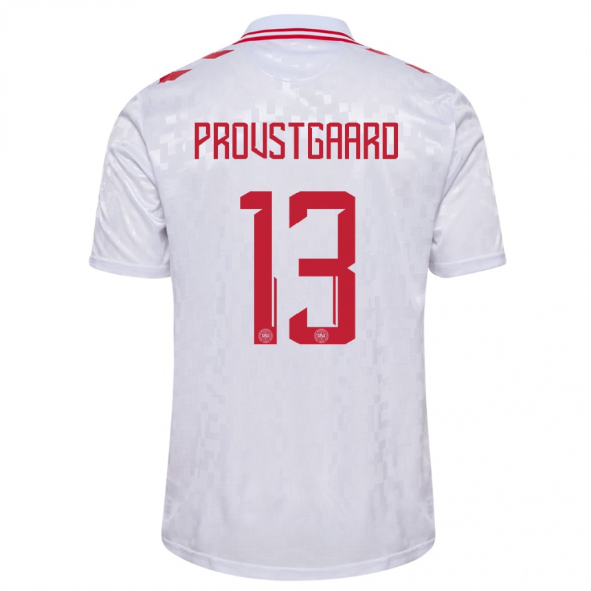 Vyrai Danija Oliver Provstgaard #13 Baltas Išvykos Marškinėliai 24-26 T-Shirt