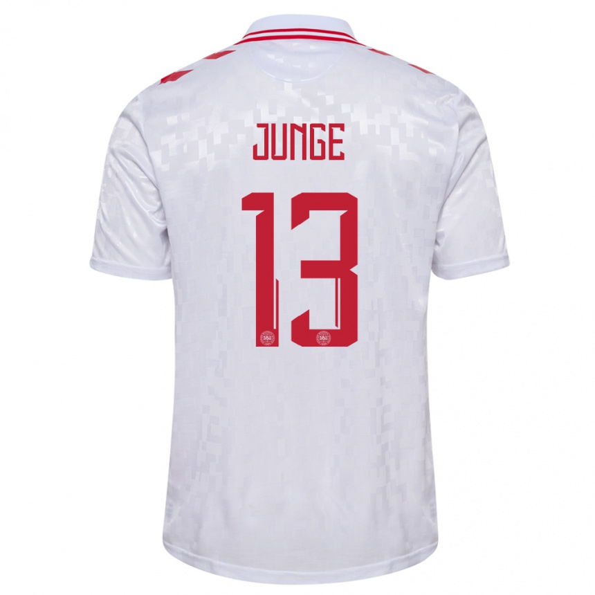 Vyrai Danija Sofie Junge #13 Baltas Išvykos Marškinėliai 24-26 T-Shirt