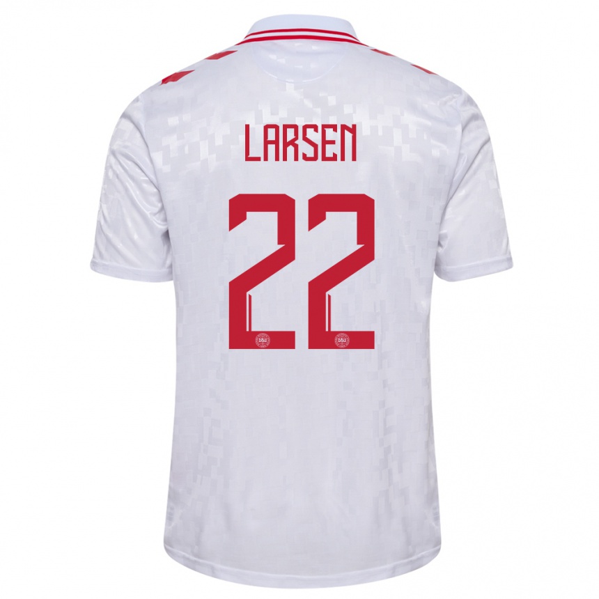 Vyrai Danija Kathrine Larsen #22 Baltas Išvykos Marškinėliai 24-26 T-Shirt