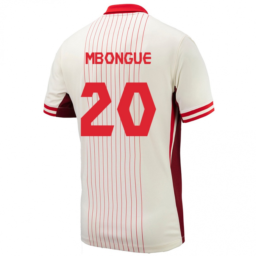 Vyrai Kanada Hugo Mbongue #20 Baltas Išvykos Marškinėliai 24-26 T-Shirt