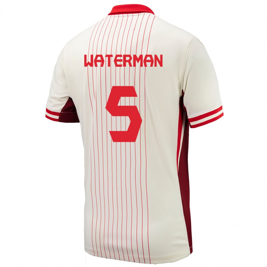 Vyrai Kanada Joel Waterman #5 Baltas Išvykos Marškinėliai 24-26 T-Shirt