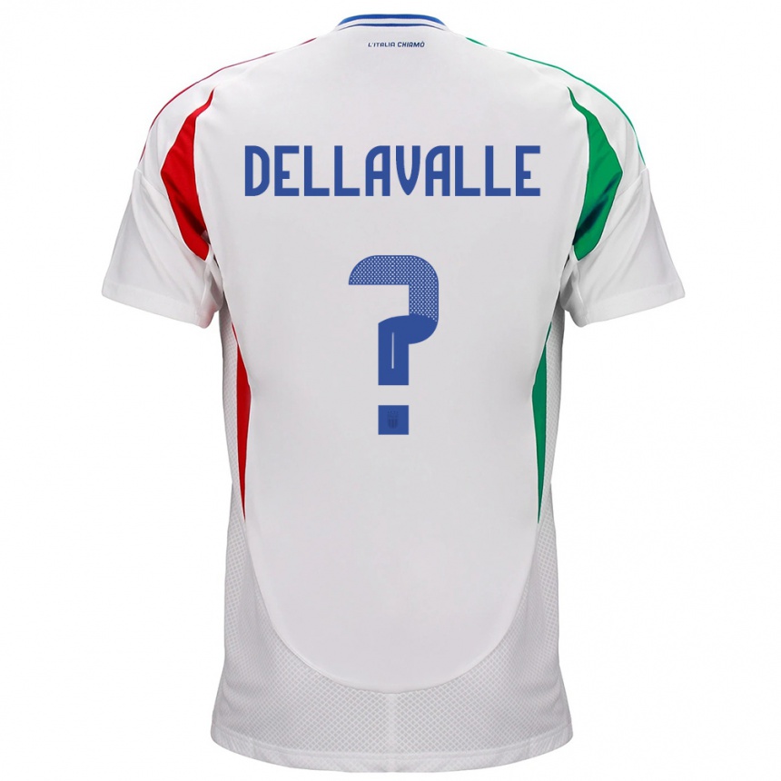 Vyrai Italija Alessandro Dellavalle #0 Baltas Išvykos Marškinėliai 24-26 T-Shirt