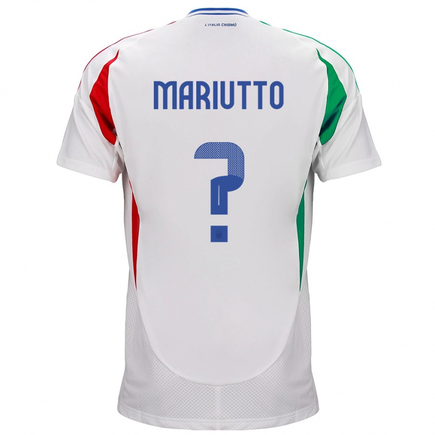 Vyrai Italija Francesco Mariutto #0 Baltas Išvykos Marškinėliai 24-26 T-Shirt