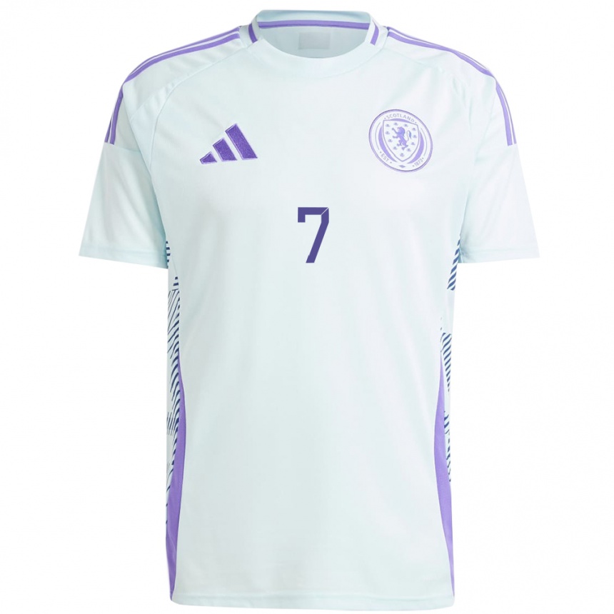 Vyrai Škotija John Mcginn #7 Šviesiai Mėtų Mėlyna Išvykos Marškinėliai 24-26 T-Shirt