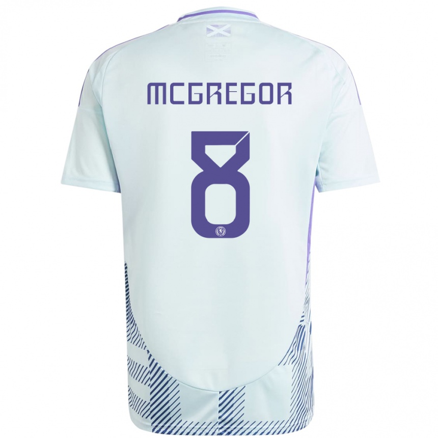 Vyrai Škotija Callum Mcgregor #8 Šviesiai Mėtų Mėlyna Išvykos Marškinėliai 24-26 T-Shirt
