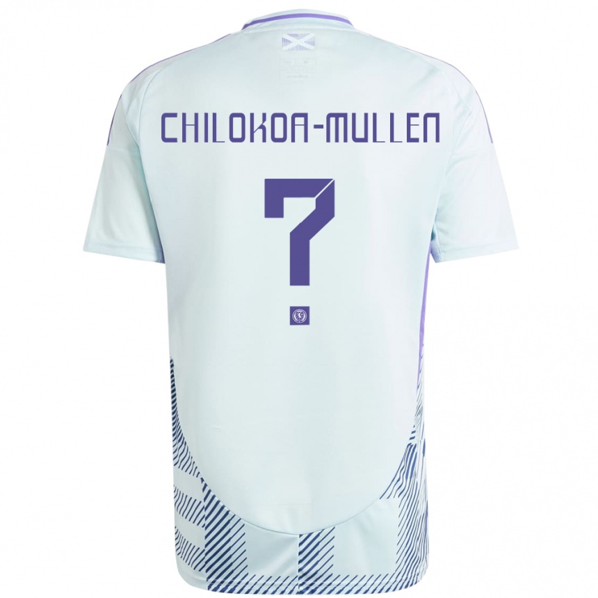 Vyrai Škotija Jeremiah Chilokoa-Mullen #0 Šviesiai Mėtų Mėlyna Išvykos Marškinėliai 24-26 T-Shirt