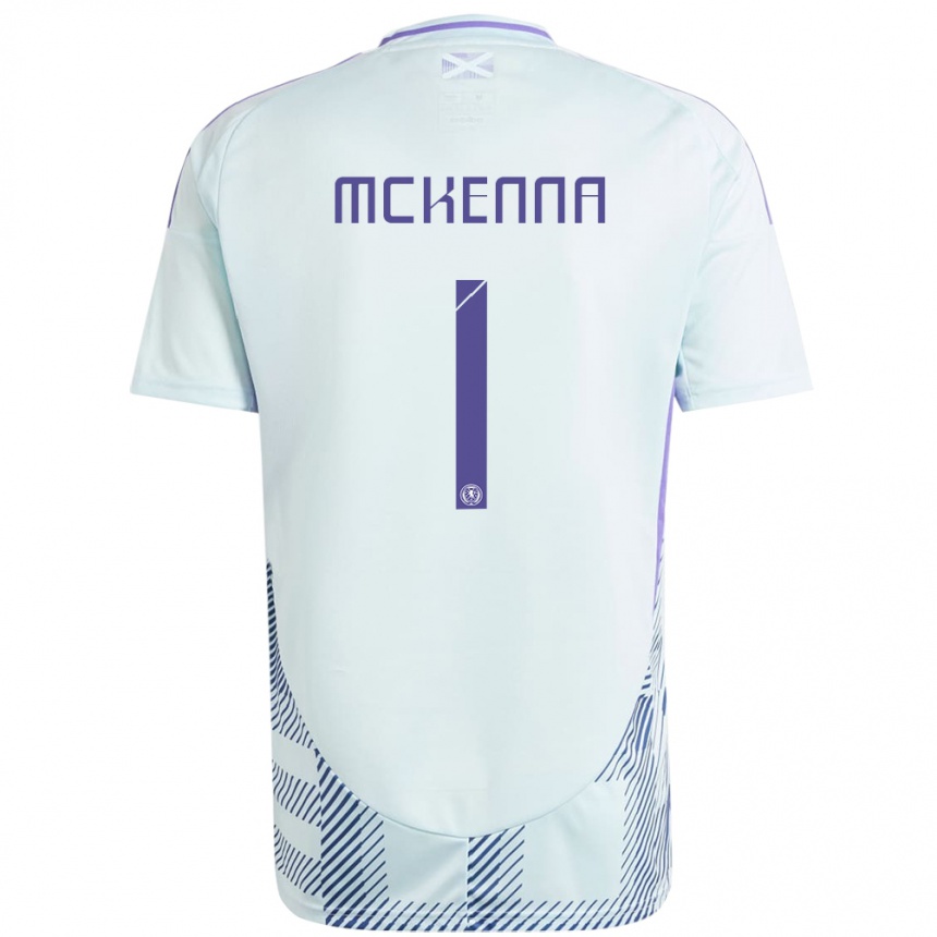 Vyrai Škotija Callan Mckenna #1 Šviesiai Mėtų Mėlyna Išvykos Marškinėliai 24-26 T-Shirt