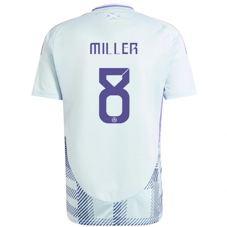 Vyrai Škotija Lennon Miller #8 Šviesiai Mėtų Mėlyna Išvykos Marškinėliai 24-26 T-Shirt